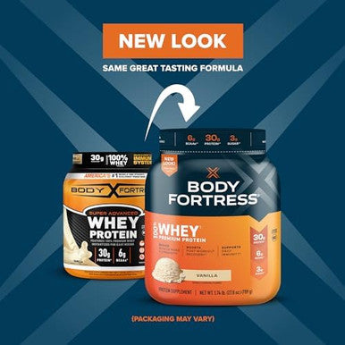 Body Fortress 100% Whey Protein Powder Vanilla 1.74Lbs & Pure Protein Bars Chocolate Peanut Butter 12 Count 1.76Oz