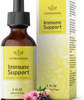 Herbamama Liquid Immune Support Drops - Vegan Ecea Goldenseal Tincture With Ginger Root & Elderberry - Non-Gmo Alcohol & Sugar- Supplement With Immune Support Herbs 28-Day Supply