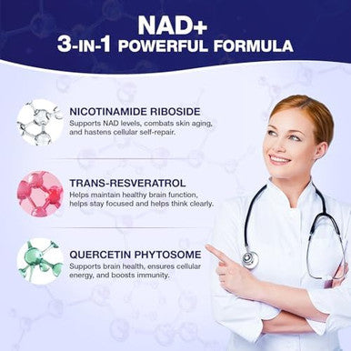 Nad+ Supplement - Nicotinamide Riboside, Resveratrol, Liposomal Nad Plus 900Mg For Men And Women, Nr Supplement For Energy Anti-Aging Focus, 80 Capsules