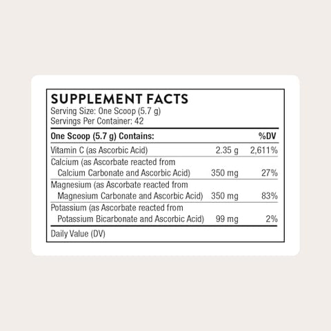 Thorne - High Potency Vitamin C - Ascorbic Acid With Calcium Magnesium & Potassium - Healthy Immune Function & Antioxidant Support - Third-Party Certified - Gluten Dairy & Soy-Free 42 Servings