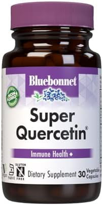 Bluebonnet Nutrition Super Quercetin Vegetable Capsules Vitamin C Formula Best For Seasonal & Immune Support Non Gmo Gluten Soy Milk Kosher 60 Vegetable Capsules