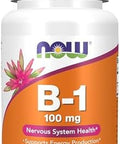 Now Foods Supplements Vitamin B1 100 Mg Energy Production Nervous System Health 100 Tablets