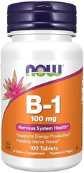 Now Foods Supplements Vitamin B1 100 Mg Energy Production Nervous System Health 100 Tablets