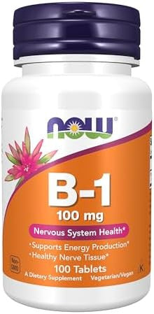 Now Foods Supplements Vitamin B1 100 Mg Energy Production Nervous System Health 100 Tablets