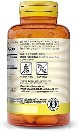 Mason Natural Turmeric Healthy Inflammatory Response Improved Joint And Muscle Health Herbal Supplement 60 Veggie Caps