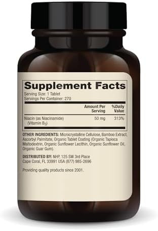 Dr. Mercola Niacinamide Vitamin B3, 90 Servings (270 Tablets), Dietary Supplement, Mini Tabs, Non-Flushing, Supports Metabolic Health, Non-Gmo