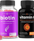 Nutrachamps Biotin Gummies (2 Pack) And Vitamin C Capsules (2 Pack) 4 Pack Bundle