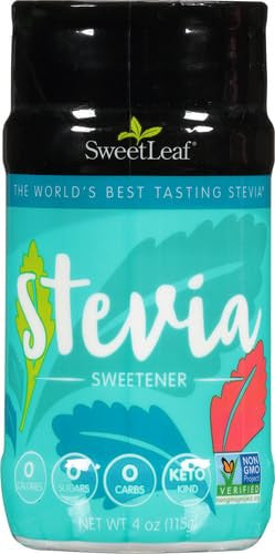 Sweetleaf Stevia Powder Shaker Jar - Zero Calorie Stevia Sweetener No Bitter Aftertaste Plant-Based Sugar Substitute from Keto Non-GMO Sweet Leaf Stevia 4 Oz