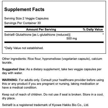 Swanson Ultra- L-Glutathione 250mg 60 Veg Caps