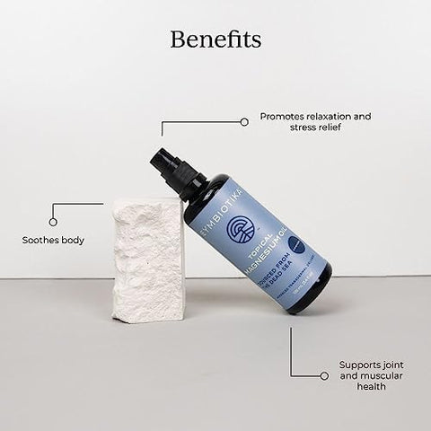 Cymbiotika Topical Magnesium Oil Spray For Body Usa Made Supplement For Leg Cramps Muscle Joint Health & Sleep Support Includes Magnesium Chloride Lavender Extract Aloe Vera Skin Applicator