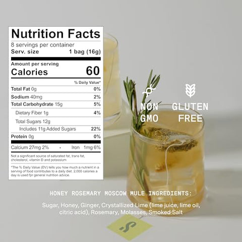 SAYSO Skinny Cardamom Paloma & Honey Rosemary Moscow Mule Cocktail Tea Bags - Mixers Bundle | Organic, Low-calorie & Low Sugar - 2x 8 count