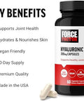 Force Factor Hyaluronic Acid Supplements Hyaluronic Acid Capsules For Joint Health And Skin Hydration Joint Health Supplement For Women And Men High Potency Vegan 60 Capsules