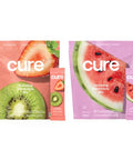 Cure Hydration Electrolyte Mix Electrolyte Powder For Dehydration Relief And Energy Made With Coconut Water No Added Sugar Vegan Paleo Friendly Watermelon + Strawberry Kiwi 28 Packets