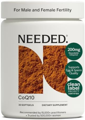 Needed. CoQ10 200mg Supplement 30 Count Ubiquinol 200mg For Women and Men Coenzyme Q10 Preconception Health Supplement Non GMO Softgels