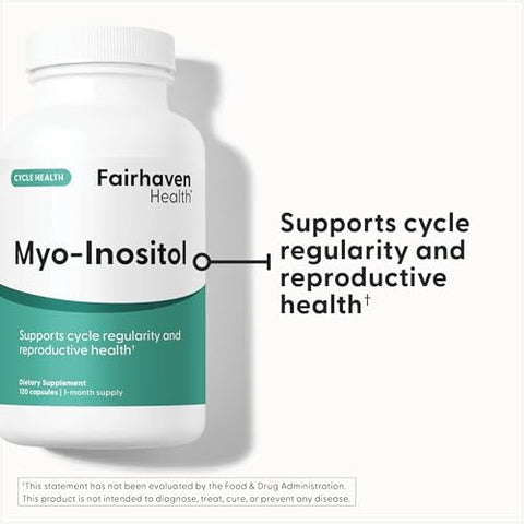 Fairhaven Health Myoinositol Supplement For Women And Men Vitamin B8 2000Mg Vegan Inositol Powder Capsules Gluten Dairy And Soy 120 Inositol Capsules