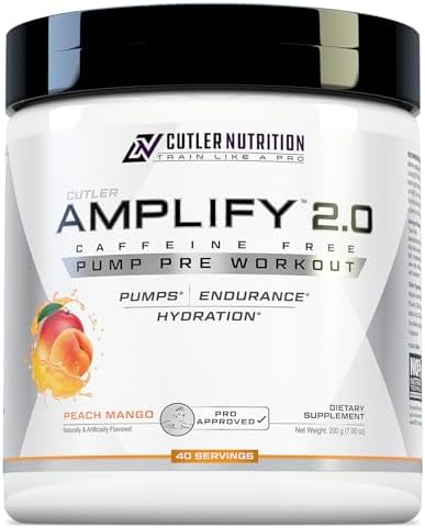 Cutler Nutrition Amplify Pump Pre Workout Caffeine Nitric Oxide Booster Containing Arginine And Citrulline Preworkout For Maximum Pumps Flavor Strawberry