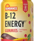 Sundance Vitamin B12 Energy Gummies 40 Count Peach Raspberry Flavor Vegan Nongmo And Gluten Supplement
