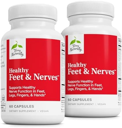 Terry Naturally Healthy Feet & Nerves Herbal Supplement With Bioactive Vitamin B12 Circulation & Nerve Health Support Supplement Vegan Capsules With Boswellia Serrata 120 Capsules