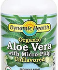Dynamic Health Organic Aloe Vera Juice W/Micro Pulp Unflavoredno Added Sugar Artificial Color Or Sweeteners No Gluten Or Bpa32Oz 8 Serv