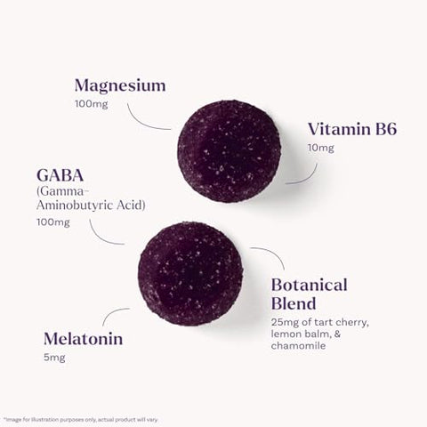 Natrol Sleep Restore Magnesium Glycinate Blend Gummies With Melatonin 5Mg - Calm Magnesium With Gaba Botanical Blend Cherry Flavor 60 Gummies (Pack Of 2)