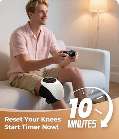 Msfoot 4 Kneading Cushions Knee Massager +1-Second Heat + Red Light Therapy | 3 Intensity Levels Adjustable Straps Up To 18.9In | Cordless Joint Pain Relief For Arthritis Athletes & Seniors