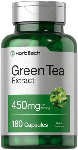 Horbaach Green Tea Extract Supplement 180 Capsules 450Mg