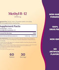 Natrol Methyl Vitamin B12 1000 Mcg 60 Chewable Tablets Lemon Flavored Bioactive B12 Vitamin Supports Cellular Energy Production Brain Health and Metabolism 60 Servings