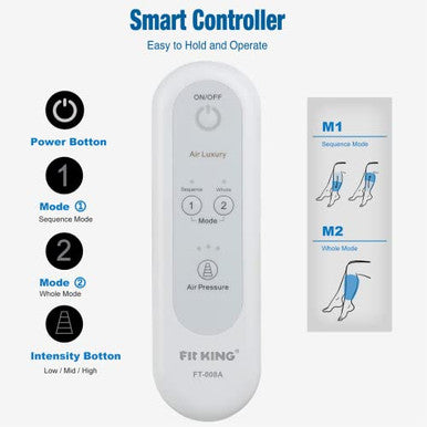 Fit King Air Compression Leg Massager Sequential Compression Device With 2 Modes & 3 Intensities Calf Massager With Adjustable Velcro Design Fsa-Hsa
