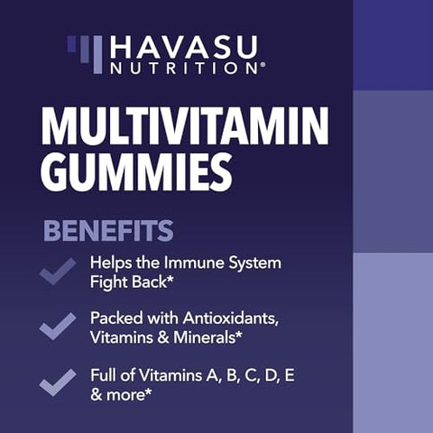 Havasu Nutrition Multivitamin Gummies For Adults - Daily Gummy With Vitamin C D And Zinc For Men And Women - 60 Count - Glp-1 Nutritional Support For Optimal Health And Wellness - 1 Month Supply Mixed Berry Flavor