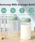 Momcozy Natural Baby Bottle WideNeck Bpa Breast Milk Container Storage Collection 11 Oz 4 Pcs