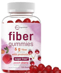Micro Ingredients Fiber Gummies With Probiotics 120 Count 6G Per Serving 2 Billion Cfu Sugar Free Peach Cherry Flavor High Fiber Supplement For Women & Men Non-Gmo Gluten Free