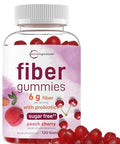 Micro Ingredients Fiber Gummies With Probiotics 120 Count 6G Per Serving 2 Billion Cfu Sugar Free Peach Cherry Flavor High Fiber Supplement For Women & Men Non-Gmo Gluten Free