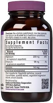 Bluebonnet Magnesium Potassium Plus Bromelain Vegetarian Capsules 60 Count