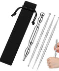 Matwsec Acupuncture Pen Stainless Steel Acupressure Pen Reflexology Massage Tool For Body Face 8 Sized Headed Acupuncture Needles Manual Deep Tissue Tool Body Point Probe Pens For Full Body Relaxing 4 Pcs