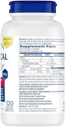 Citracal Maximum Plus, 650 Mg Calcium Citrate, Easily Absorbed And Highly Soluble With 25 Mcg (1000 Iu) Vitamin D3, Bone Health Support, Calcium Supplement For Ages 12+, 120 Count