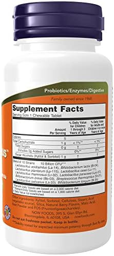 Now Foods Supplements Berrydophilus Developed For Adults & Children With 10 Probiotic Strains Extra Strengthstrain Verified 50 Chewables