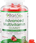 Barislim Advanced Bariatric Multivitamin Gummies - Specially Formulated Bariatric Vitamins For Patients After Weight Loss Surgery - Supports Energy & Immune Health Strawberry (90 Vegan Gummies)