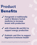 Biostime Mamabiotic Fenugreek Lactation Supplement + Energy Vitamin Complex Lactation & Breastfeeding Support Multivitamin Vitamins B Zinc Fos Prebiotic 30 Satchets