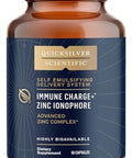 Quicksilver Scientific Immune Charge+ Zinc Ionophore - Zinc Supplement Complexed With Quercetin, Luteolin, Hesperetin Immune + Gi Support (60 Capsules)