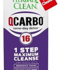 Herbal Clean Qcarbo16 Sameday Detox Cleanse Drink (16 Fl Oz) Grape Flavor Full Body Cleanse Detox Drink For Moderate Toxin Level Vitamin B2 And Vitamin B12 For Men & Women