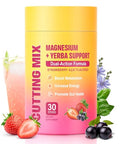 Noqonme Cutting Drink Mix Supports Energy & Gut Health With Magnesium Berberine Chromium 5-Htp Yerba Mate & Fos Sugar-Free Vegan Non-Gmo Strawberry A A 30 Servings
