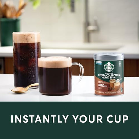 Starbucks Crema Collection Premium Instant Molten Chocolate Flavored Instant Coffee, 100% Arabica Beans, 3 Tins (7.12 Oz Each) 1.34 lb.