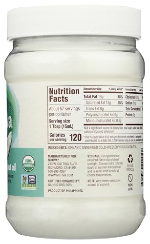 Nutiva Coconut Oil Organic Extra Virgin, 54 Oz