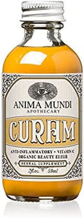 Anima Mundi Curam Organic Beauty Elixir - Liquid Turmeric Tincture - Adaptogenic Liquid Herbal Tincture with Organic Turmeric Root Extract - Add to Tea, Coffee, Smoothies and More (2oz)