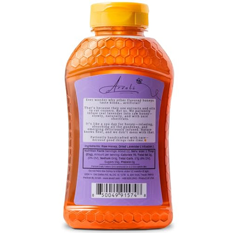 Lavender Honey - Infused Honey with Real Lavender - Clean Simple Syrup for Coffee, Tea, Matcha - 16 oz