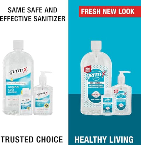 Germ-X Original Hand Sanitizer 2 Fl Oz (Pack Of 24) Less Drying Moisturizing Gel With Vitamin E No Rinse Formula Display Pack Mini Travel Size For On-The-Go