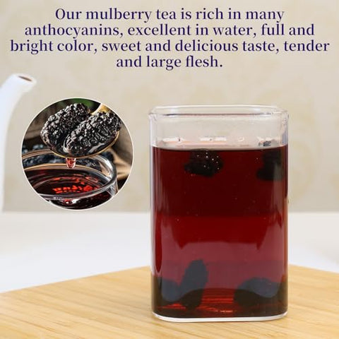 Premium Dried Black Mulberries Dried Mulberries Black Mulberry Tea Herbal Tea No Sugar Added & No Additives Dried Fruit Snack Ã©Â»â€˜Ã¦Â¡â€˜Ã¦Â¤Â¹Ã¥Â¹Â² Ã¦Â¡â€˜Ã¨â€˜Å¡ 280g/10oz