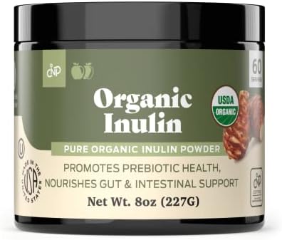 Complete Natural Products Pure Organic Inulin Powder 8Oz & Digestive Enzymes 100 Capsules Bundle