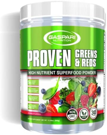 Gaspari Nutrition Greens And Reds: Organic Superfood Powder Immune Support Probiotics And Fiber Vegan And Nongmo (30 Servings Natural Fruity)
