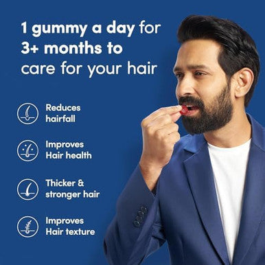Biotin Hair Gummy For Healthy Hair No Sugar Added Biotin Gummies With Hair Vitamins Vitamin A, Vitamin C, Vitamin E & Zinc 60 Gummies
